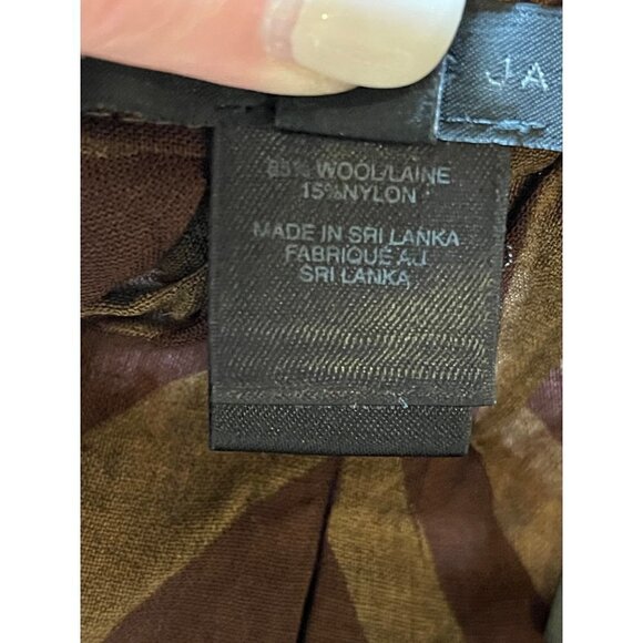 Marc By Marc Jacobs Brown Wool Blend‎ Animal Print Criss Cross Back Top XS - Picture 8 of 9